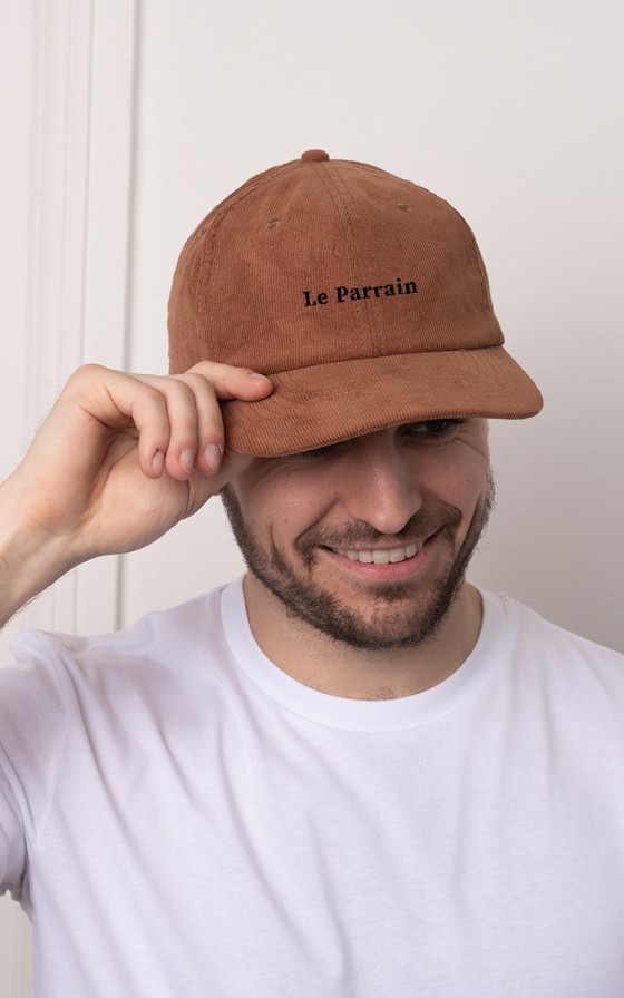 Casquette velours côtelé Camel - Personnalisable