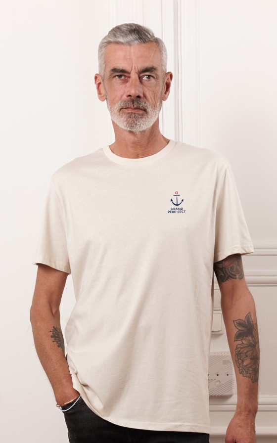 T-shirt homme brodé Nouvelle ancre - Personnalisable