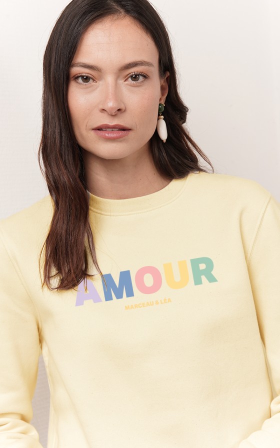 Sweat femme Amour multicolore - Personnalisable