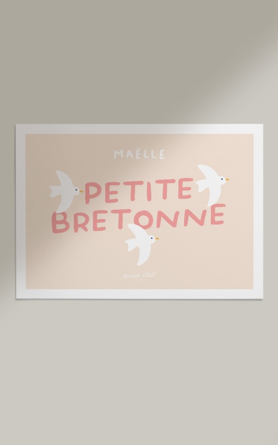 Affiche enfant Petite bretonne - Personnalisable