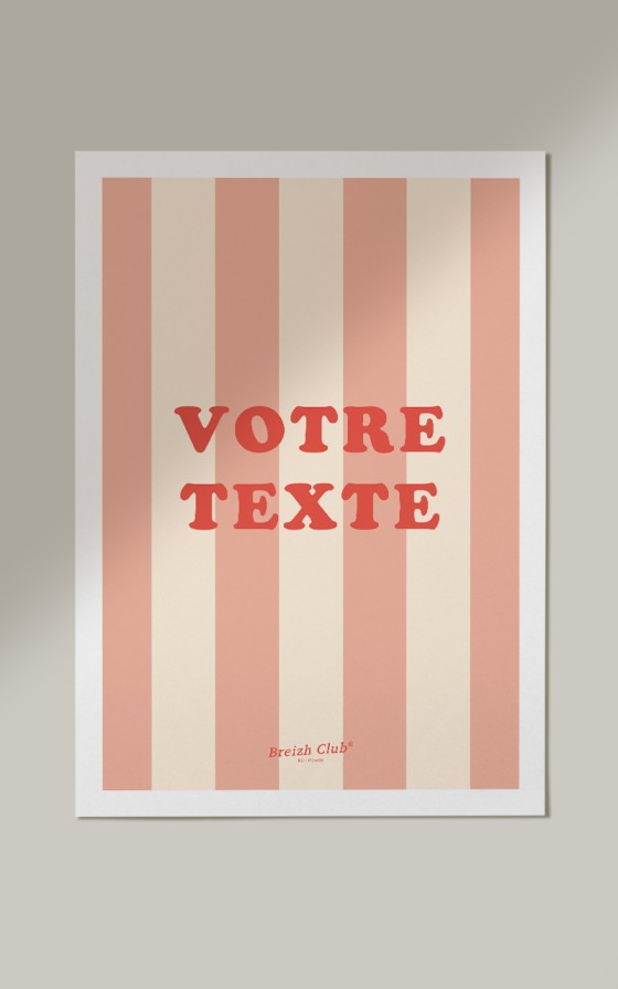 Affiche à rayures Texte - Personnalisable