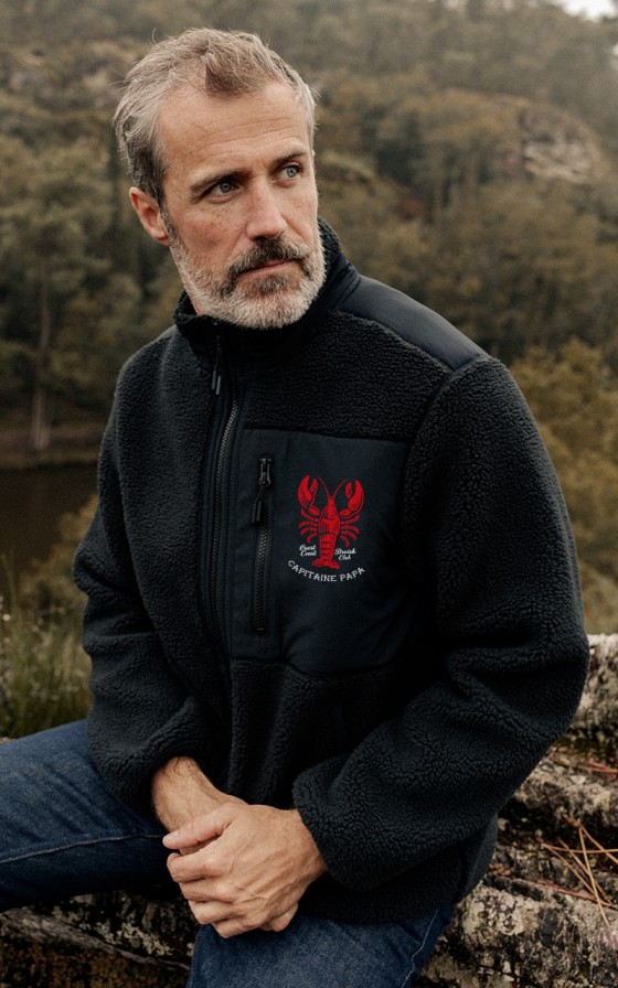 Veste Sherpa homme Homard oldschool - Personnalisable