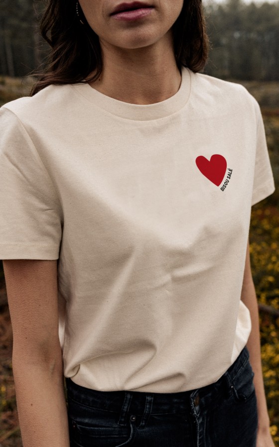 T-shirt Femme Coeur rouge - Personnalisable