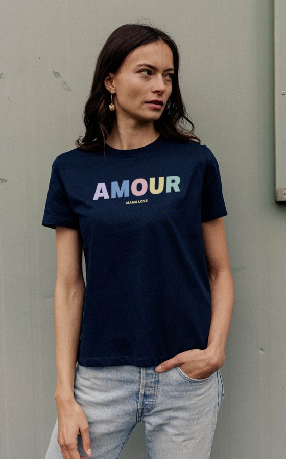 T-shirt femme Amour multicolore - Personnalisable