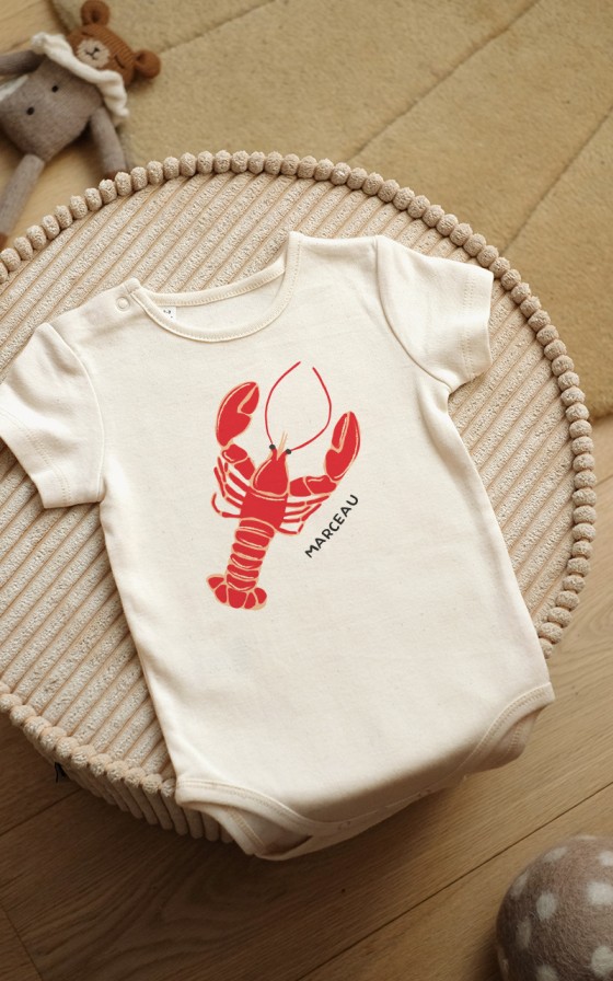 Body bébé imprimé Grand Homard - Personnalisable