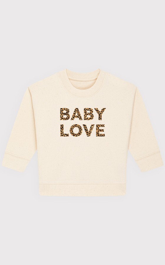 Sweat bébé Texte léopard - Personnalisable