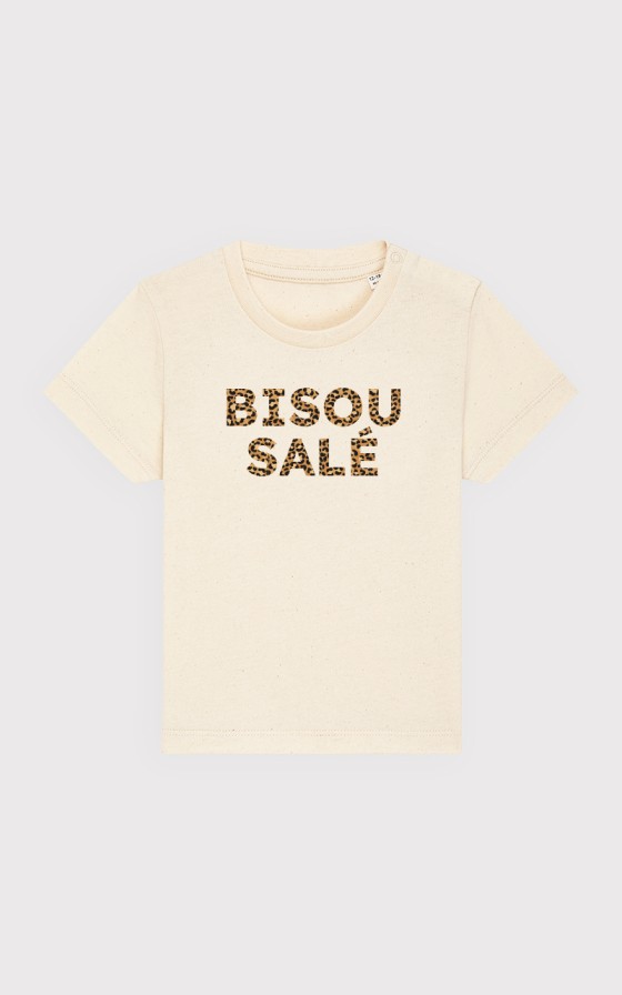 T-shirt bébé imprimé Texte léopard - Personnalisable