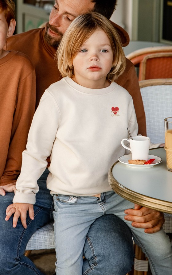 Sweat enfant brodé Grand amour - Personnalisable