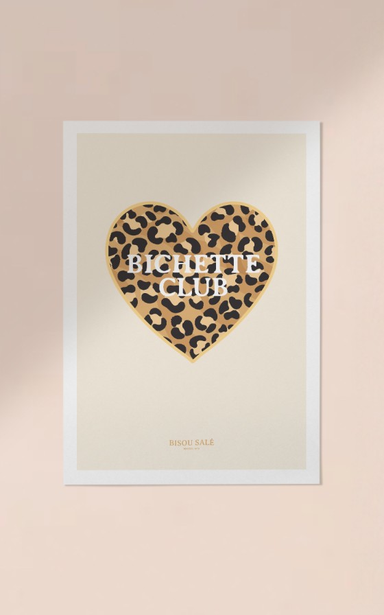 Affiche Coeur Léopard - Personnalisable